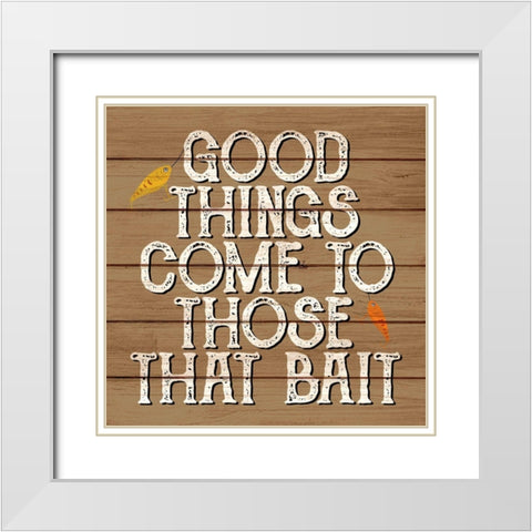 Bait White Modern Wood Framed Art Print with Double Matting by Allen, Kimberly