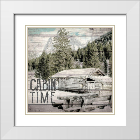 Cabin Time White Modern Wood Framed Art Print with Double Matting by Allen, Kimberly