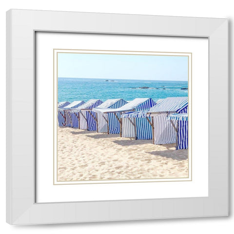 Beach Stripes White Modern Wood Framed Art Print with Double Matting by Allen, Kimberly