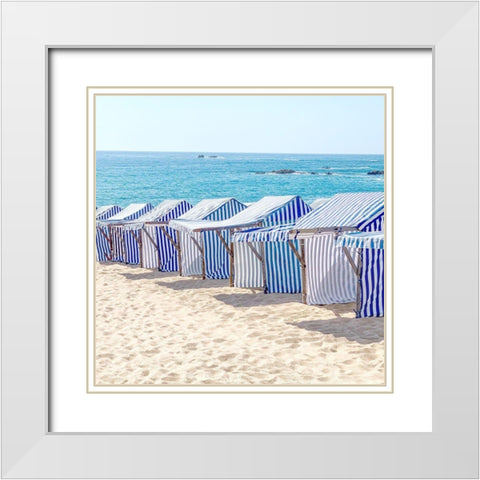 Beach Stripes White Modern Wood Framed Art Print with Double Matting by Allen, Kimberly