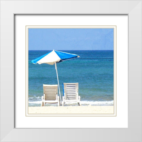 Beach Stripes 2 White Modern Wood Framed Art Print with Double Matting by Allen, Kimberly