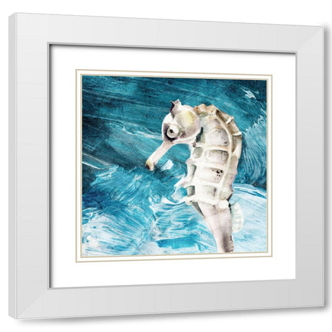 Seahorse Swimming White Modern Wood Framed Art Print with Double Matting by Allen, Kimberly