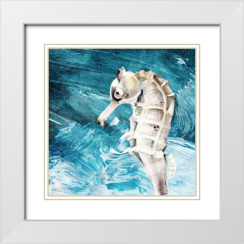 Seahorse Swimming White Modern Wood Framed Art Print with Double Matting by Allen, Kimberly
