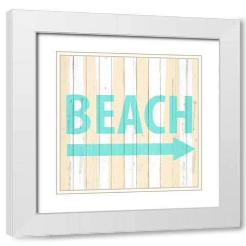Beach White Modern Wood Framed Art Print with Double Matting by Allen, Kimberly