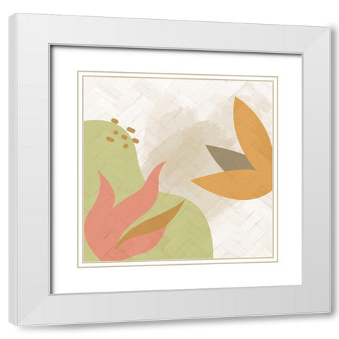 Rattan Organic 1 White Modern Wood Framed Art Print with Double Matting by Allen, Kimberly