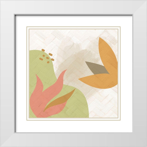 Rattan Organic 1 White Modern Wood Framed Art Print with Double Matting by Allen, Kimberly