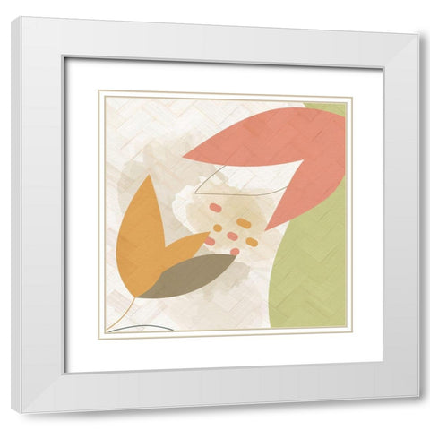 Rattan Organic 2 White Modern Wood Framed Art Print with Double Matting by Allen, Kimberly