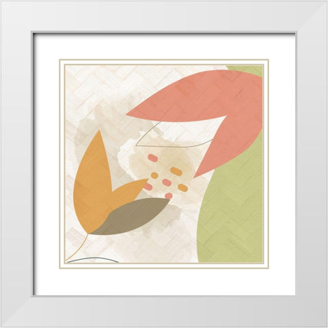 Rattan Organic 2 White Modern Wood Framed Art Print with Double Matting by Allen, Kimberly