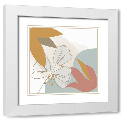 Soft Organics 1 White Modern Wood Framed Art Print with Double Matting by Allen, Kimberly