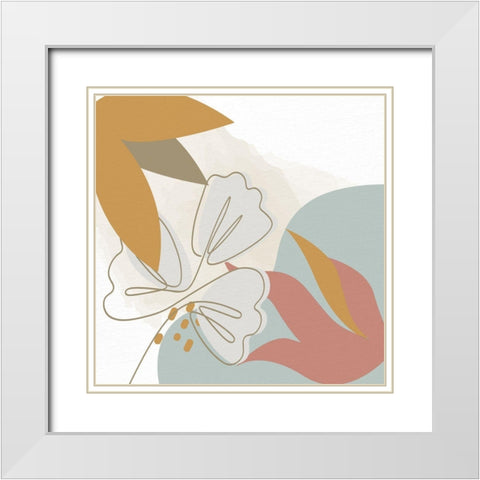 Soft Organics 1 White Modern Wood Framed Art Print with Double Matting by Allen, Kimberly