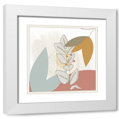 Soft Organics 2 White Modern Wood Framed Art Print with Double Matting by Allen, Kimberly