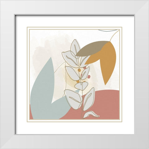 Soft Organics 2 White Modern Wood Framed Art Print with Double Matting by Allen, Kimberly