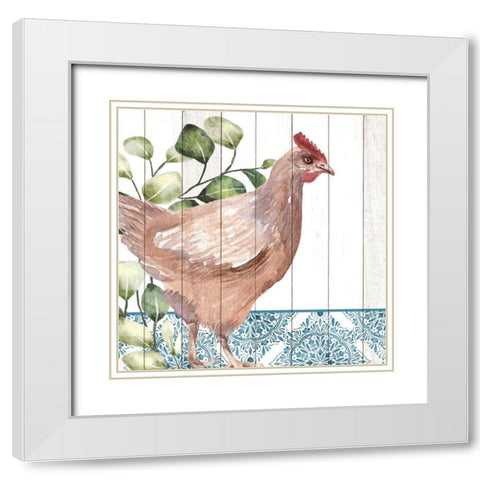 Poultry Farm 1 White Modern Wood Framed Art Print with Double Matting by Allen, Kimberly