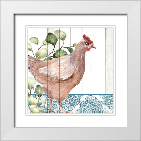 Poultry Farm 1 White Modern Wood Framed Art Print with Double Matting by Allen, Kimberly