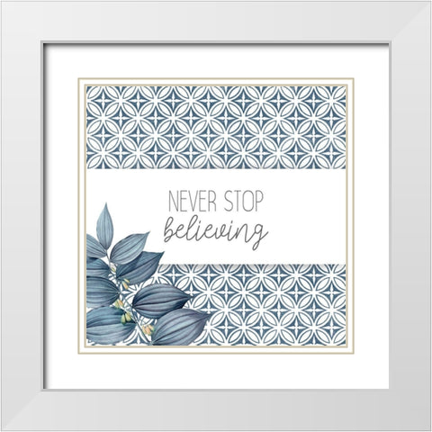 Never Stop White Modern Wood Framed Art Print with Double Matting by Allen, Kimberly