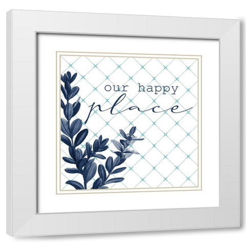 Happy Home 1 White Modern Wood Framed Art Print with Double Matting by Allen, Kimberly