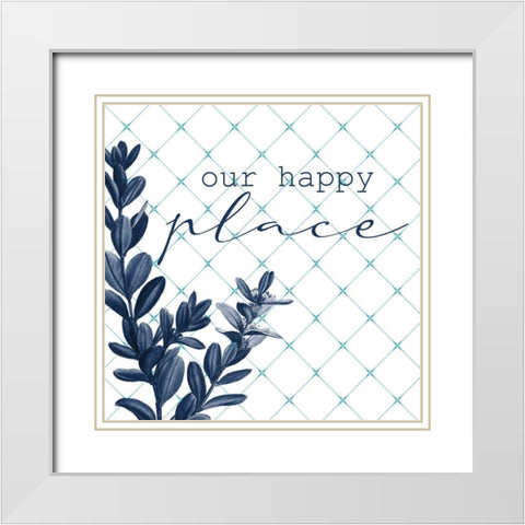 Happy Home 1 White Modern Wood Framed Art Print with Double Matting by Allen, Kimberly