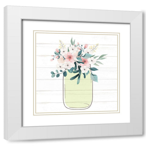 Floral Jar 3 White Modern Wood Framed Art Print with Double Matting by Allen, Kimberly