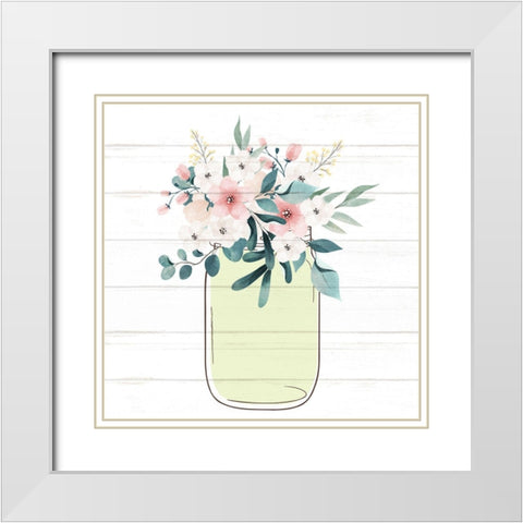 Floral Jar 3 White Modern Wood Framed Art Print with Double Matting by Allen, Kimberly