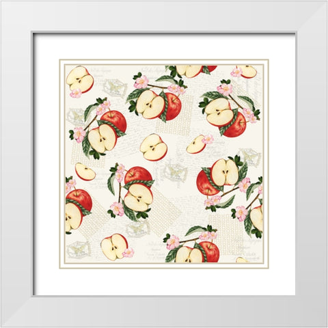 Apples 1 White Modern Wood Framed Art Print with Double Matting by Allen, Kimberly