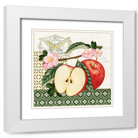Apples 2 White Modern Wood Framed Art Print with Double Matting by Allen, Kimberly