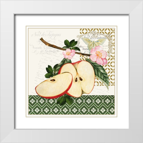 Apples 3 White Modern Wood Framed Art Print with Double Matting by Allen, Kimberly