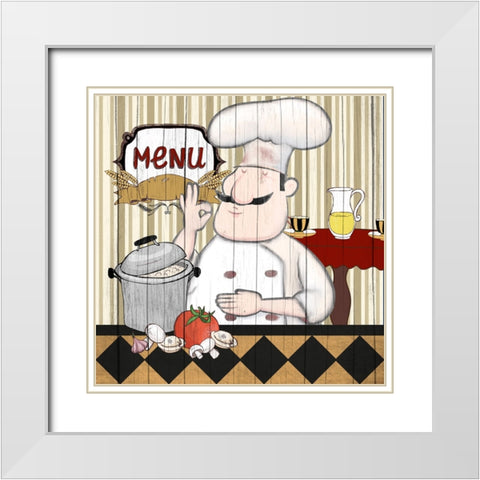 Chef 2 White Modern Wood Framed Art Print with Double Matting by Allen, Kimberly
