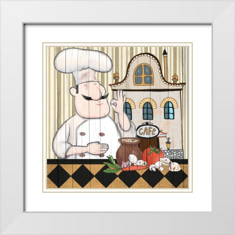 Chef 3 White Modern Wood Framed Art Print with Double Matting by Allen, Kimberly