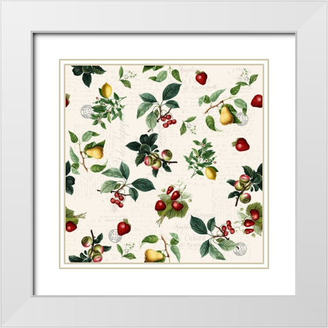 Fruit Picking White Modern Wood Framed Art Print with Double Matting by Allen, Kimberly