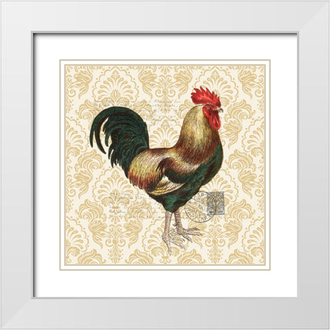 Rooster 2 White Modern Wood Framed Art Print with Double Matting by Allen, Kimberly