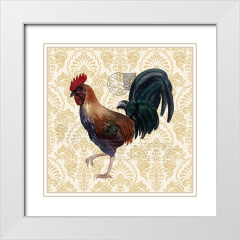 Rooster 3 White Modern Wood Framed Art Print with Double Matting by Allen, Kimberly
