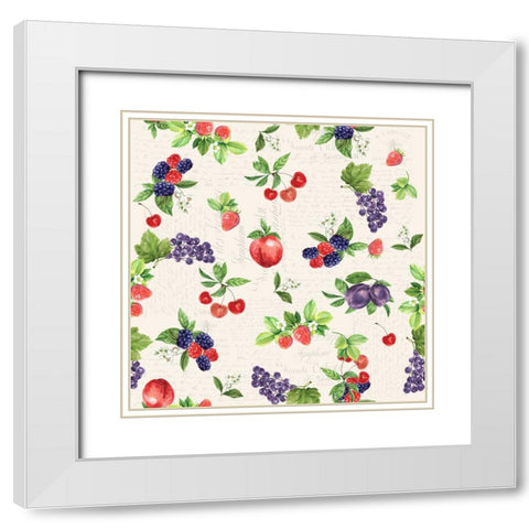 Summer Fruits White Modern Wood Framed Art Print with Double Matting by Allen, Kimberly