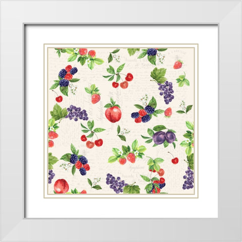 Summer Fruits White Modern Wood Framed Art Print with Double Matting by Allen, Kimberly