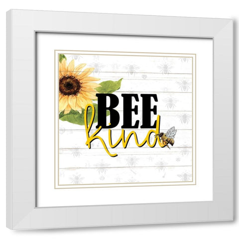 Bee 2 White Modern Wood Framed Art Print with Double Matting by Allen, Kimberly