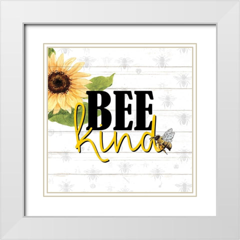 Bee 2 White Modern Wood Framed Art Print with Double Matting by Allen, Kimberly
