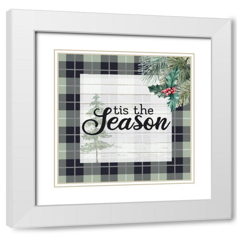 Tis the Season White Modern Wood Framed Art Print with Double Matting by Allen, Kimberly