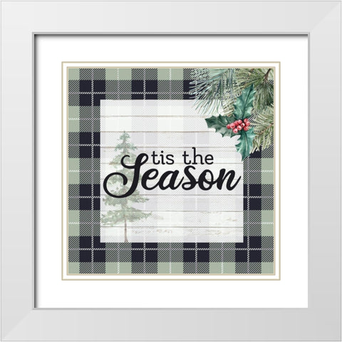 Tis the Season White Modern Wood Framed Art Print with Double Matting by Allen, Kimberly