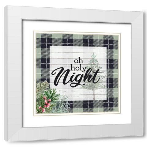 Oh Holy Night White Modern Wood Framed Art Print with Double Matting by Allen, Kimberly