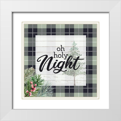 Oh Holy Night White Modern Wood Framed Art Print with Double Matting by Allen, Kimberly