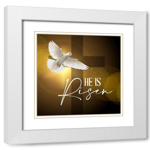 He is Risen White Modern Wood Framed Art Print with Double Matting by Allen, Kimberly