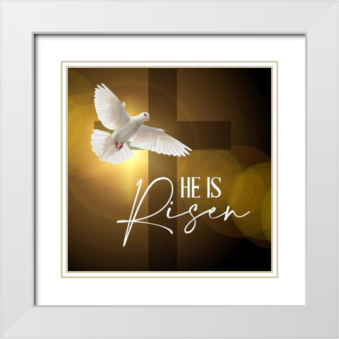 He is Risen White Modern Wood Framed Art Print with Double Matting by Allen, Kimberly