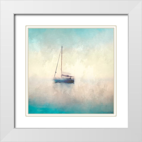 Sunset Sail White Modern Wood Framed Art Print with Double Matting by Allen, Kimberly