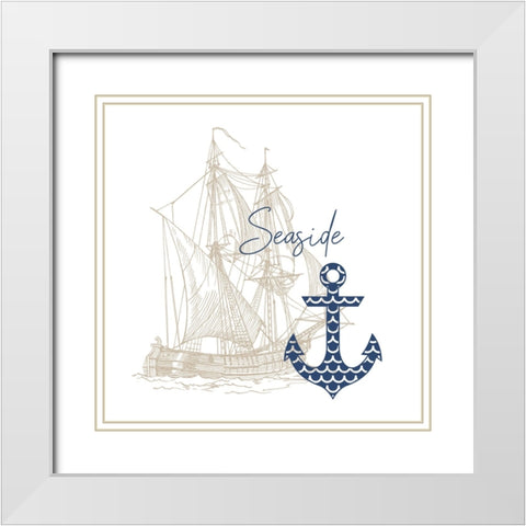 Seaside 2 White Modern Wood Framed Art Print with Double Matting by Allen, Kimberly