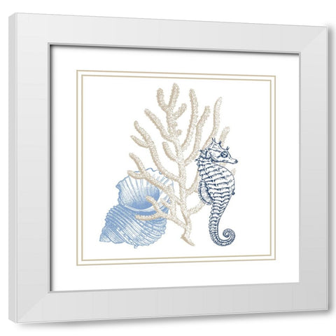 Seaside 3 White Modern Wood Framed Art Print with Double Matting by Allen, Kimberly