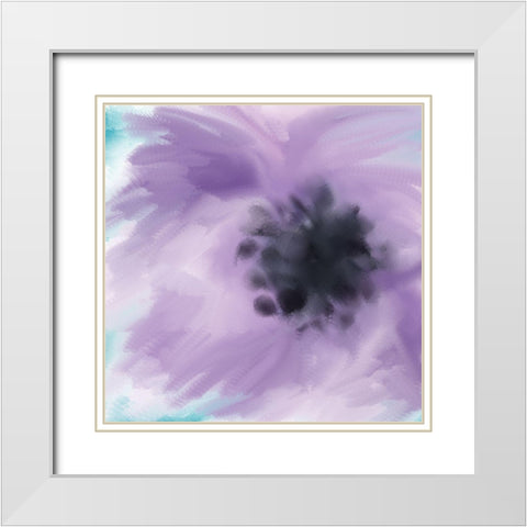 Purple Strokes White Modern Wood Framed Art Print with Double Matting by Allen, Kimberly