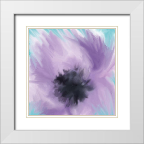Purple Strokes 2 White Modern Wood Framed Art Print with Double Matting by Allen, Kimberly