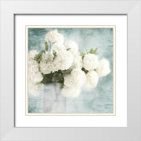 Hydrangeas White Modern Wood Framed Art Print with Double Matting by Allen, Kimberly