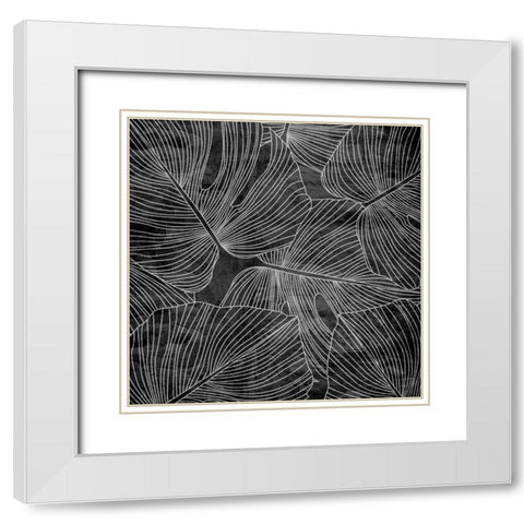 Monstera 2 White Modern Wood Framed Art Print with Double Matting by Allen, Kimberly