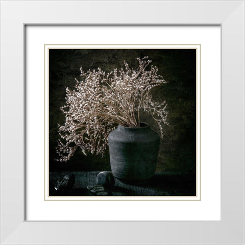 Stone Vase Shadow White Modern Wood Framed Art Print with Double Matting by Allen, Kimberly