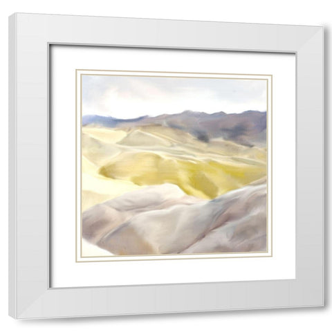 Mountains Gold White Modern Wood Framed Art Print with Double Matting by Allen, Kimberly